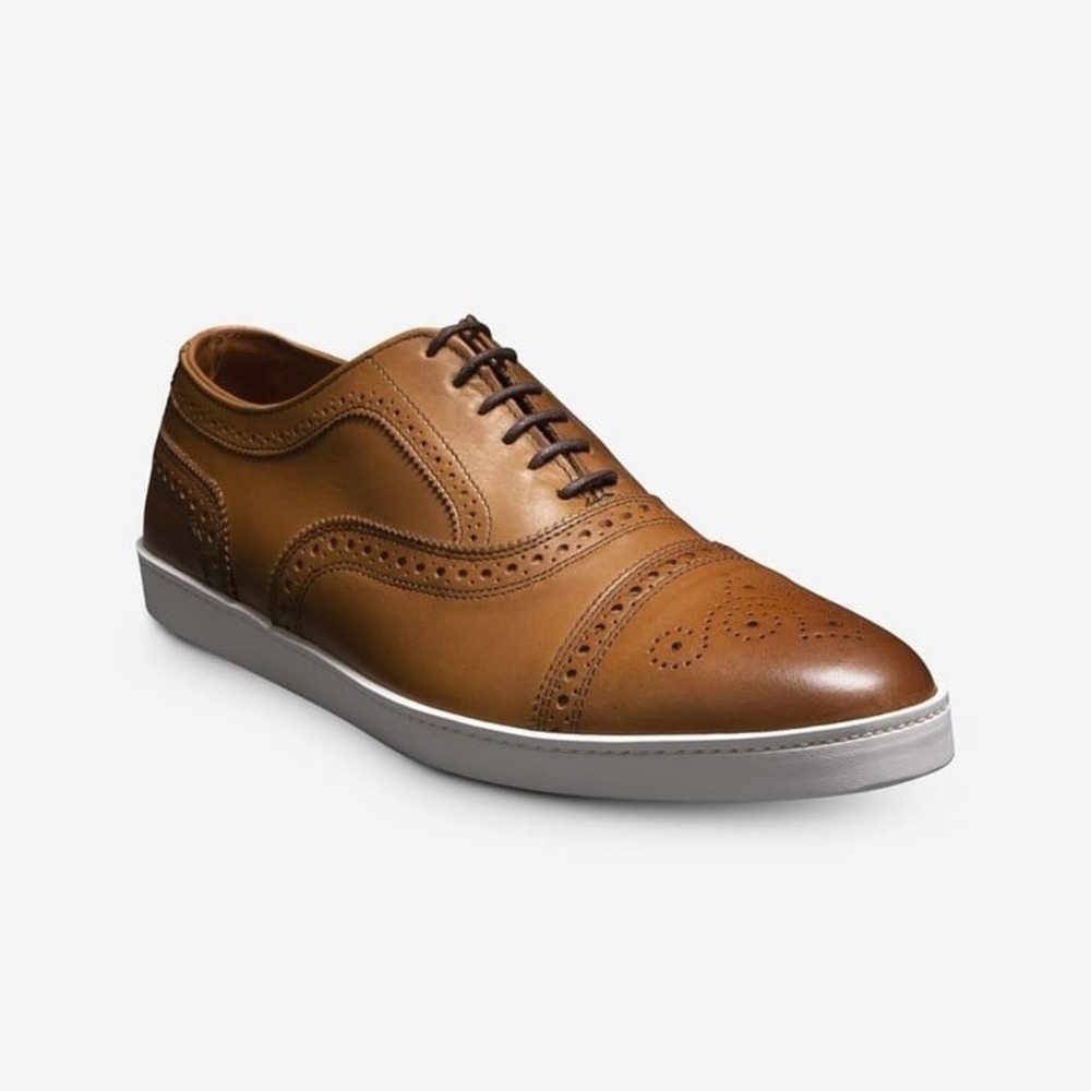 Allen Edmonds Strand Oxford Dress Sneaker Men's 10D Walnut Brown Calf Leather